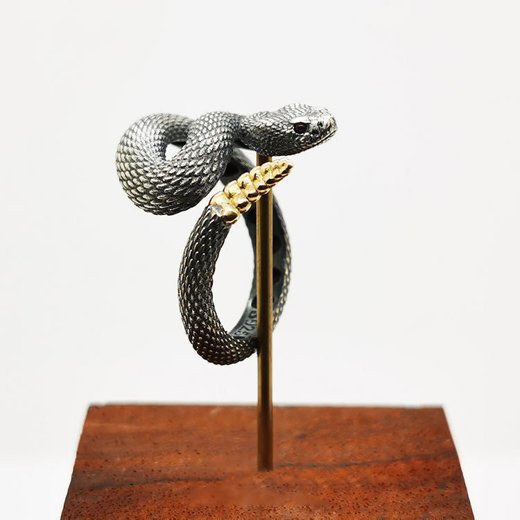 Anneaux de serpent à sonnette pour hommes et femmes