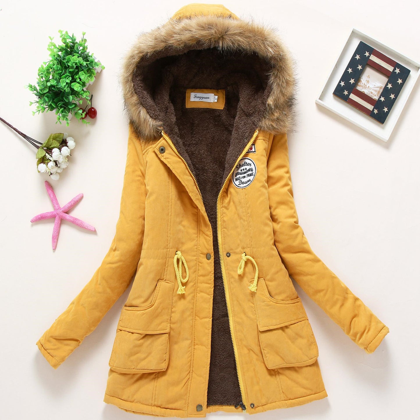 Veste d'hiver à capuche pour femmes, manteaux chauds à la mode pour dames, hauts