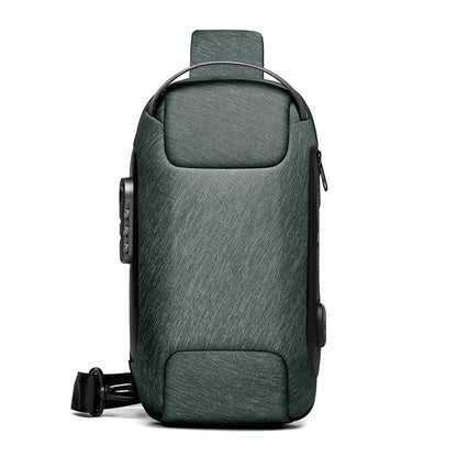 Sac étanche antivol USB pour hommes, sac à bandoulière Oxford multifonction, messager de voyage court, sac de poitrine