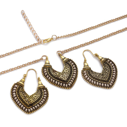 Colored Rope Winding Earrings Necklace Two-piece Set - Stylish & Elegant