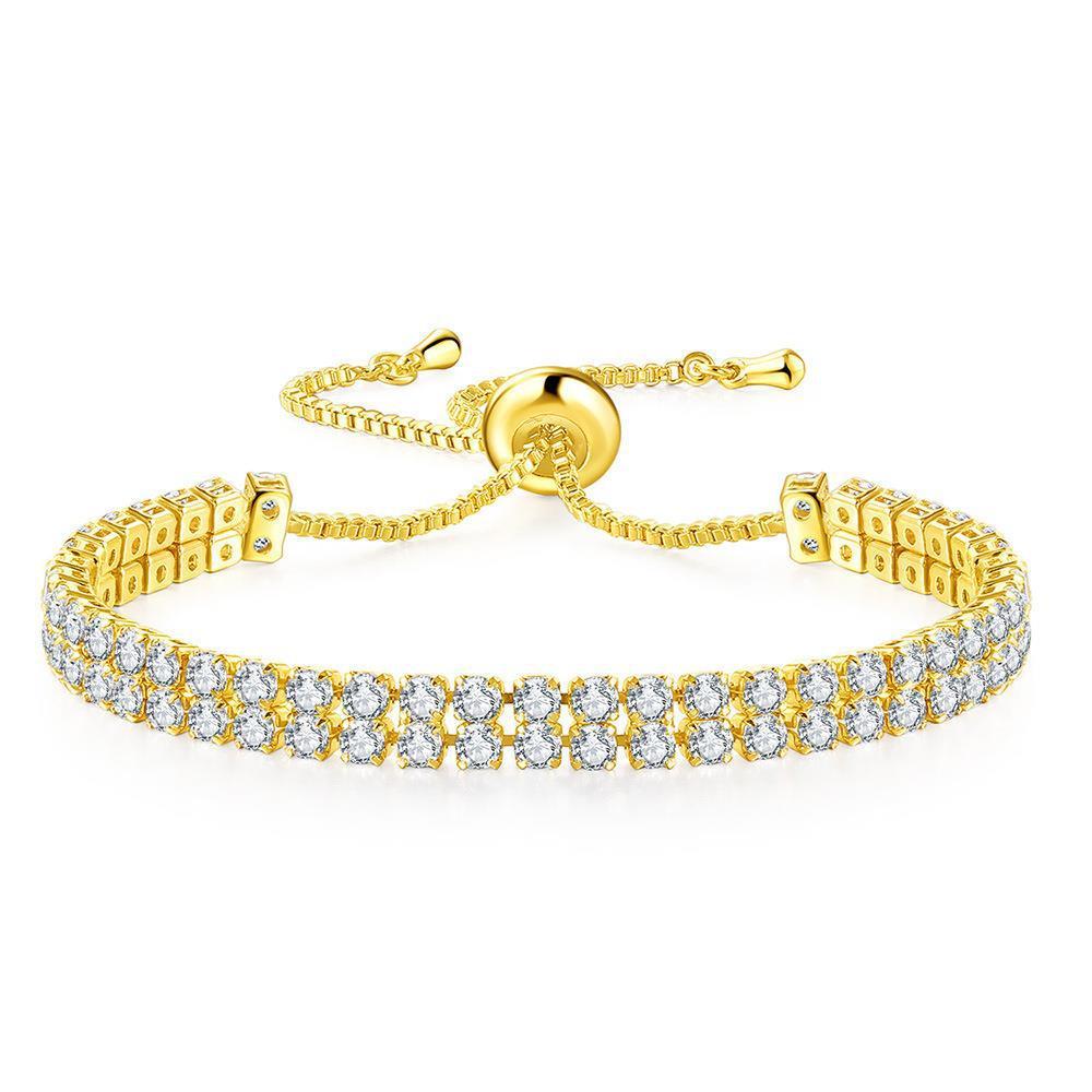 Mode Dubbelrad Zirkonarmband För Damer Strassarmband