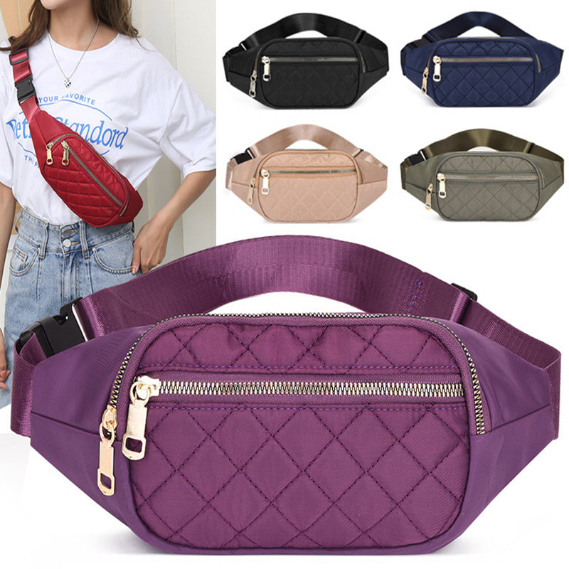 Rhombus Fanny Packs For Women Crossbody Midjeväskor För Sport Vandring Cykling Löpning