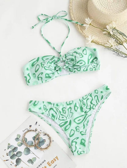 Bandeau-bikini med sexig split