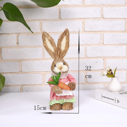 Simulation Papyrus Easter Rabbit Decoration Home Shopping Mall Garden Decoration European Fairy Tale Rabbit Decorations