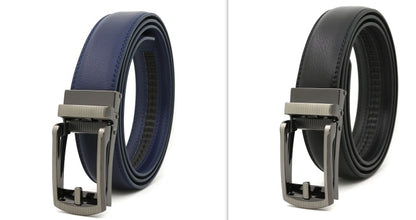 Men's Fake Needle Automatic Buckle Cowhide Belt - Detailed Sophistication