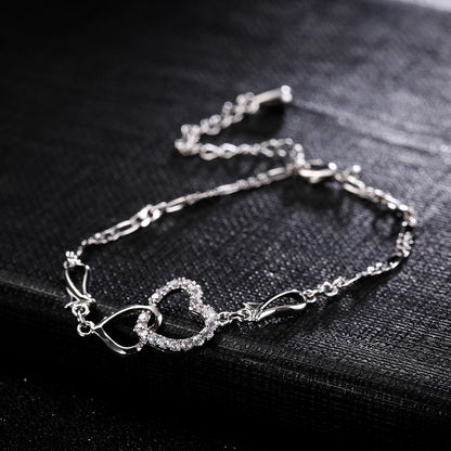 Bracelet de Cheville Femme Bohème Creux en Forme de Coeur