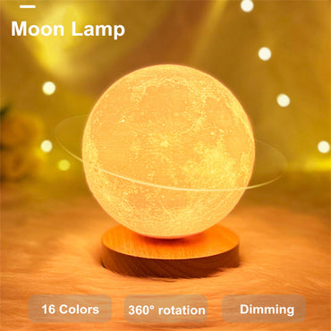 Creative 3D Magnetic Floating Levitating Moon Lamp Touch Control 3 Color Moon Light Lunar Night Light For Home Office Room Decor