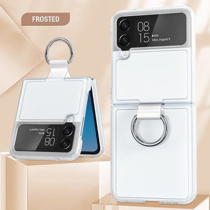 Transparent Protective Case For Galaxy Zflip4 Fastened Ring