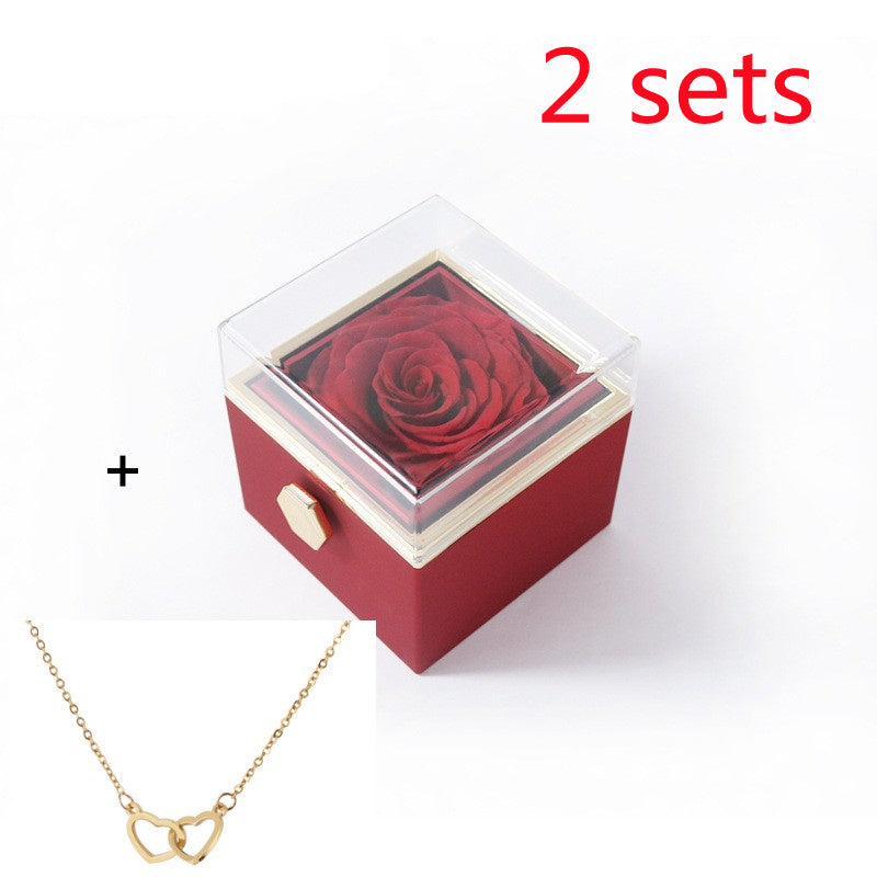 Stainless Steel Double Love Necklace Box Set