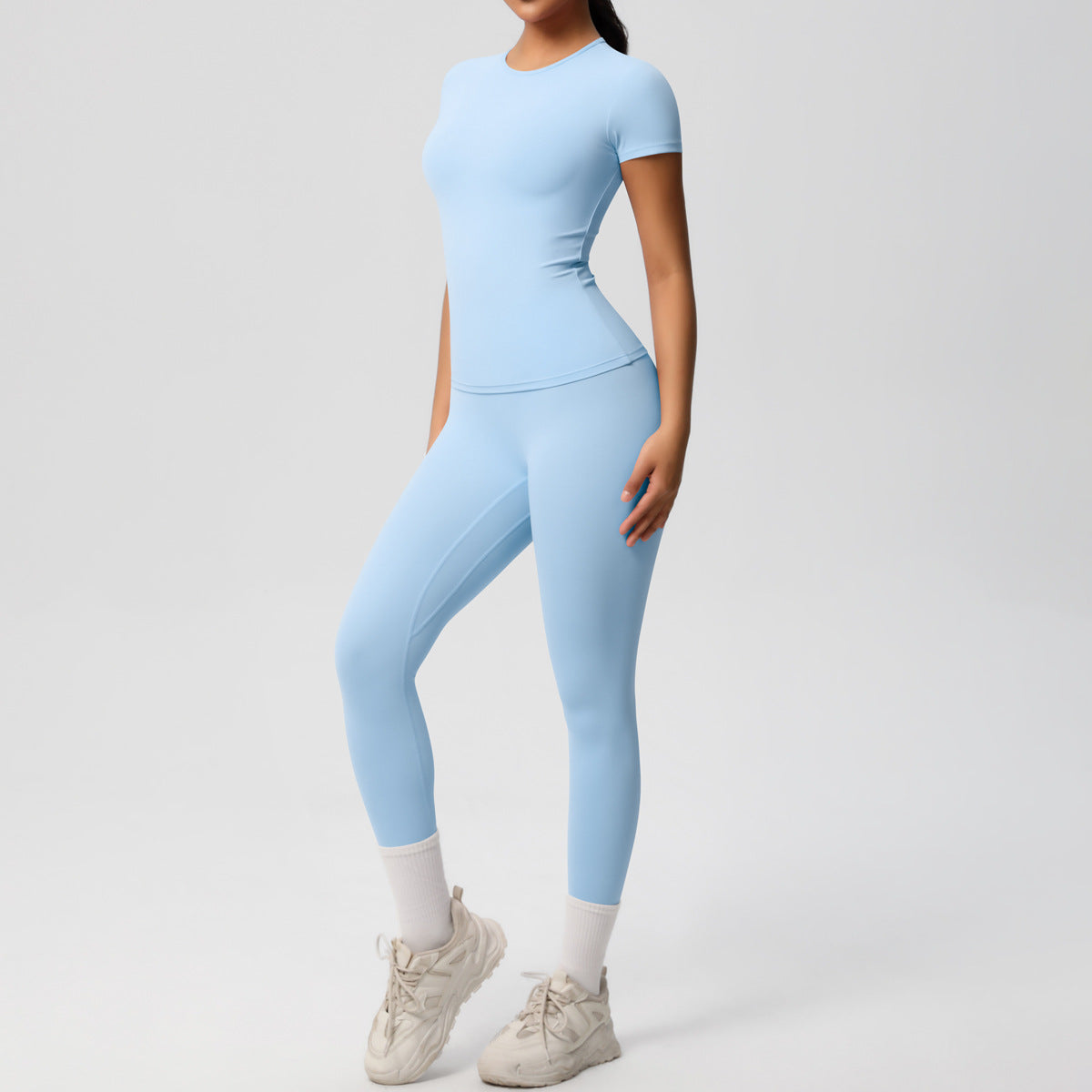 C it all Stretch Sports T-Shirt & High Waist Yoga Pants Set