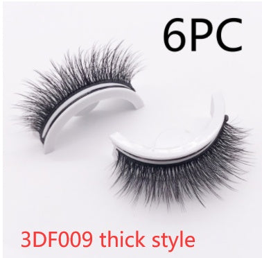 Återanvändbara 3D Mink Lashes naturliga falska ögonfransar Självhäftande falska limmar fria lass Makeup ögonfrans Extens Silk ögonfransar