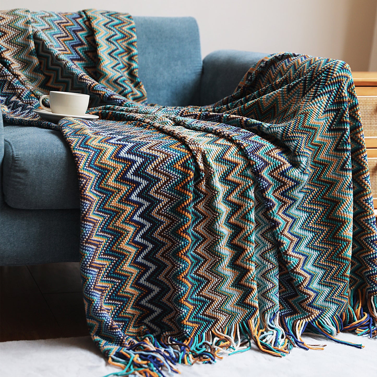 Bohemian Office Nap Knitted Blanket