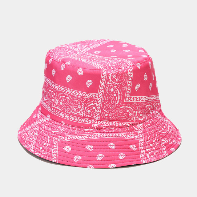 Bandana Print Bucket Hats With Multiple Colorways