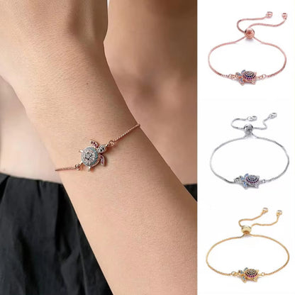 Sköldpaddor Armband Justerbart Glänsande Strass Glittrande Geometriskt Dam Flickor Havssköldpadda Armband Fina Smycken För Dejting