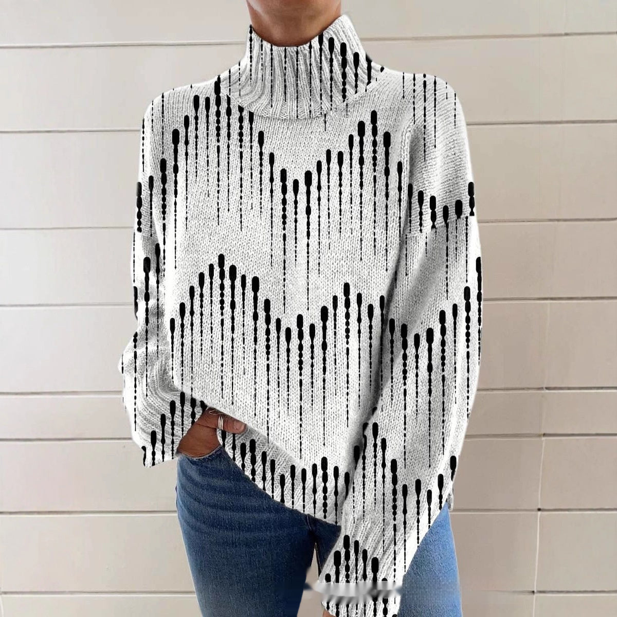 New Christmas Abstract Printing Casual Cloak Coat Cardigan