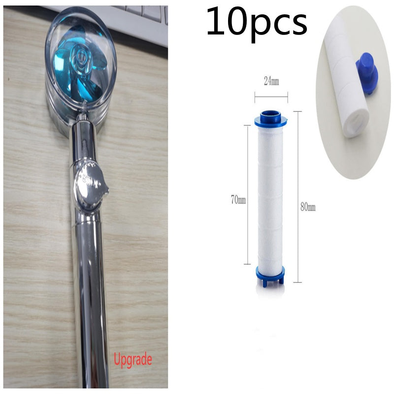 New Turbo Propeller Shower Head Water Saving High Preassure Flow 360 Degrees With Fan Extension Showerhead Rainfall With Holder