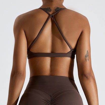 Nude Feel Beauty Back Yoga Bra For Women Push Up Sports Tight-fitting Outerwear Running Workout Vest