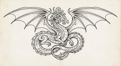 Flash-ark vol. 2 Fantasi — 6 original tatueringsmotiv som skissunderlag (PDF + JPEG)