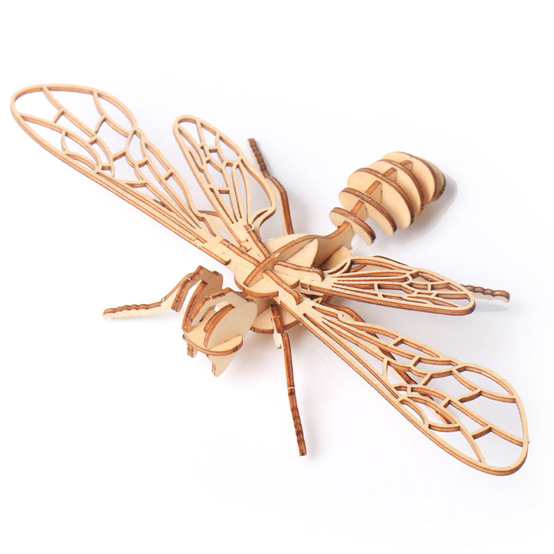 Children's DIY Wooden Toys, Wooden Toy Models, Three-dimensional Puzzles, Assembling Insect Models