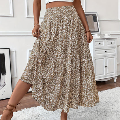 Professional Elegant Suede Fringe Rivet Short Skirt - Polyester Elastane (90%/10%, Brown, S-XL)
