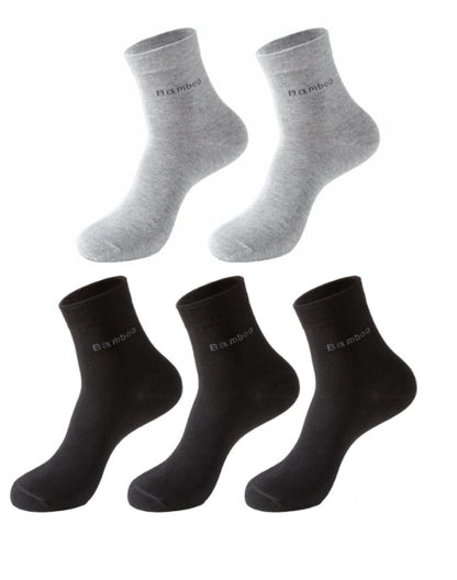 Chaussettes chaussettes de couleur unie chaussettes mi-tube en fibre de bambou pour hommes