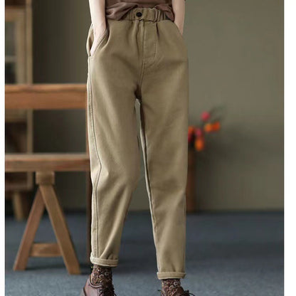 Fashion Girl With Velvet Harem Pants