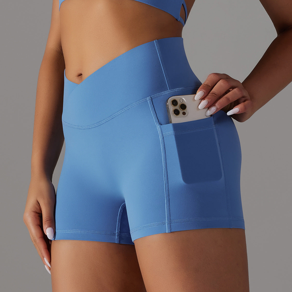 Yogashorts med telefonficka Design Fitness sportbyxor för damkläder