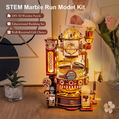 Robotime ROKR marbre chocolaterie 3D jeux de Puzzle en bois assemblage modèle de construction jouets pour enfants enfants cadeau d'anniversaire