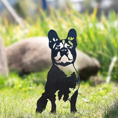 Metal Dog Silhouette Garden Patio Decoration