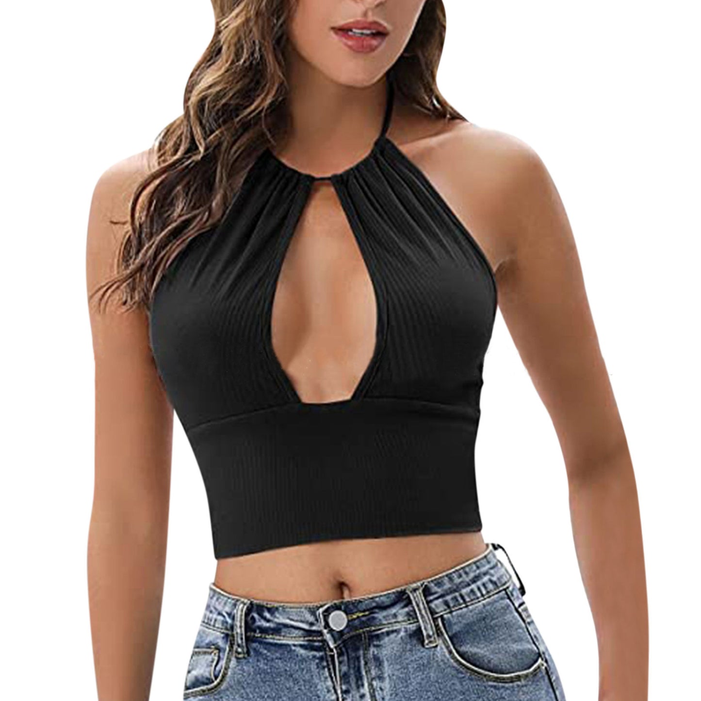 Camisole licou gilet femmes été Sexy hauts creux