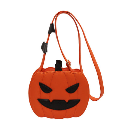 Sacs d'halloween sac à bandoulière dessin animé citrouille drôle avec chauve-souris, sac créatif personnalisé pour femme