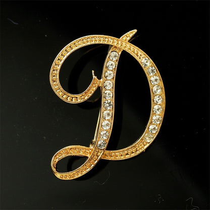 26 English Alphabet Brooches With Diamonds