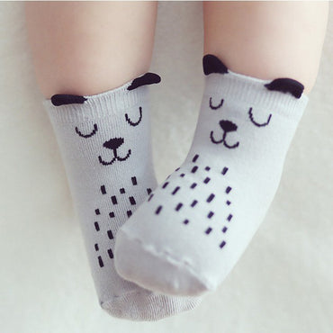 Spring And Autumn New Asymmetric Cartoon Children's Socks Cotton Baby Floor Socks Non-slip Baby Socks