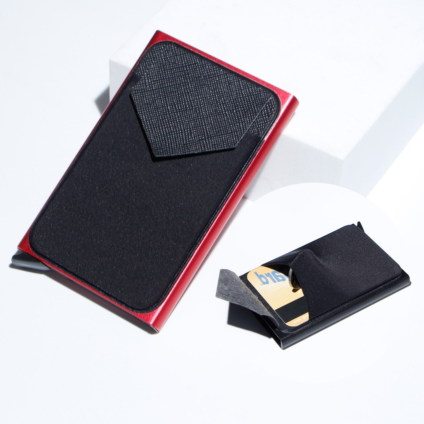 Metal Card Strap Lycra Cloth Anti-theft Swiping Aluminum Alloy Credit Card Box Business Card Case Multi Card Holder