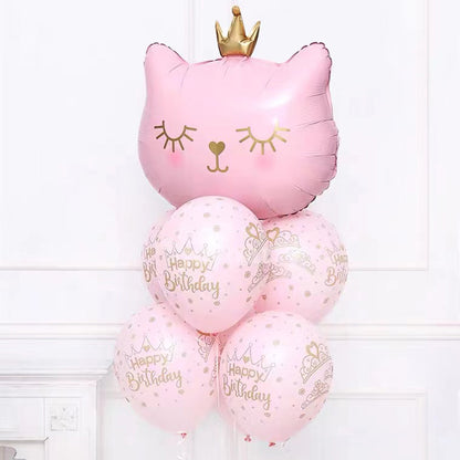 Crown Cat Aluminum Film Balloon Party Party Arrangement