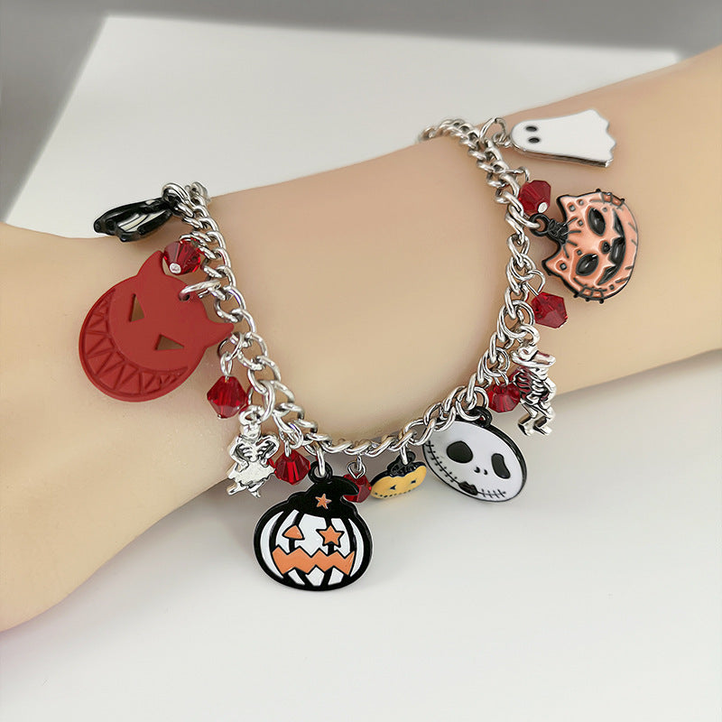 Bracelet d'Halloween avec crâne de citrouille fantôme, bijoux amusants