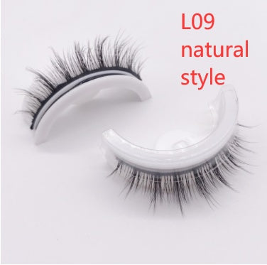 Återanvändbara 3D Mink Lashes naturliga falska ögonfransar Självhäftande falska limmar fria lass Makeup ögonfrans Extens Silk ögonfransar