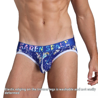 Men's Thong Mesh Ice Silk Printed Breathable