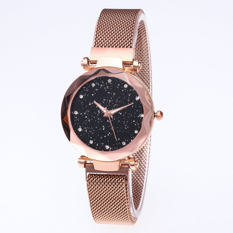 Women's Watch Square Diamond Rhinestone Starry Sky Face Ladies Casual Fashion Watch Set Bracelet Watch