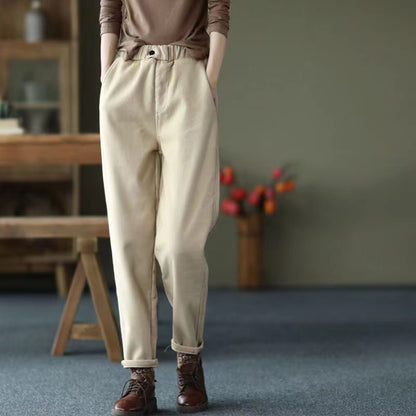 Fashion Girl With Velvet Harem Pants