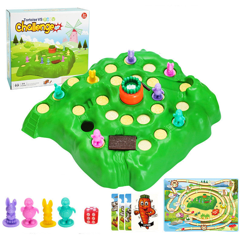 Jouets de course de tortues et de lièvres pour enfants, jeux de Table de course de fond