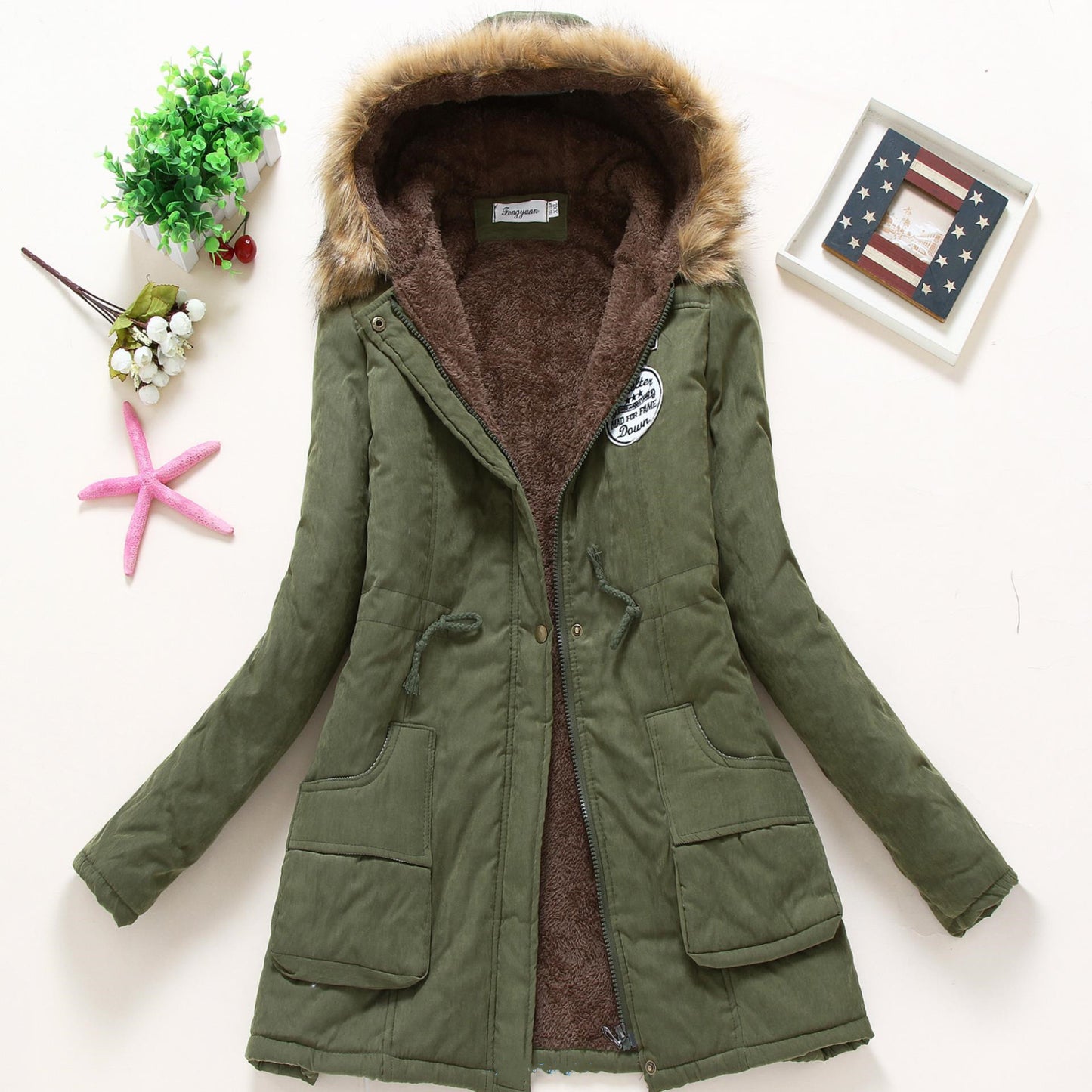 Veste d'hiver à capuche pour femmes, manteaux chauds à la mode pour dames, hauts