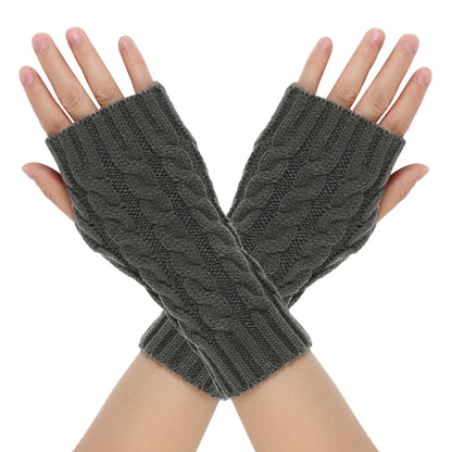 Warm Wool Gloves Winter Men's Open Finger