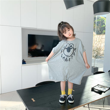 Loose Casual Short Sleeve Top Kids Long T-Shirt