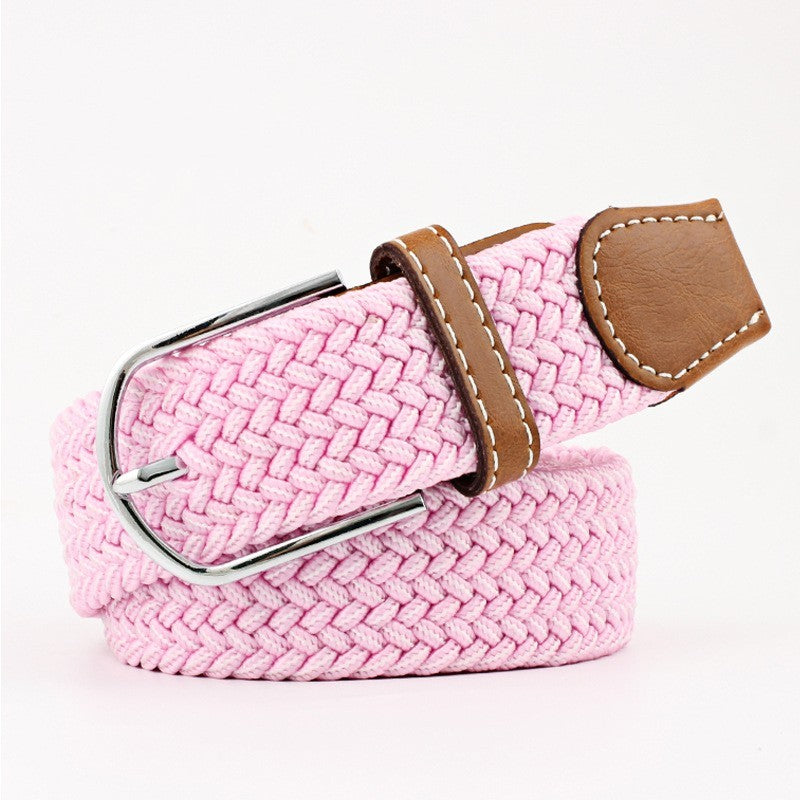 Women's Canvas Student Casual Stretch Braided Needle Buckle Belt - Youthful Confidence