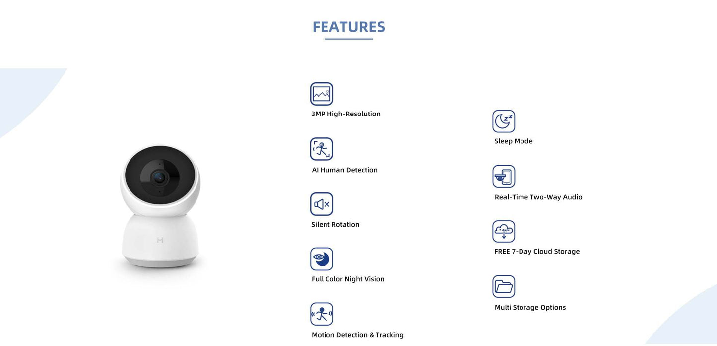 IMILAB A1 Camera 2K WiFi Camera Mi Home App Säkerhetskamera CCTV Vedio Övervakningskamera Baby Monitor Global version