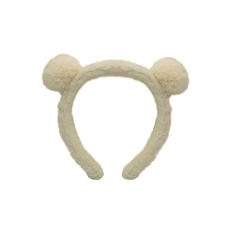 Oreilles d'ours en peluche femme dessin animé cheveux cassés masque de lavage du visage spécial coiffure cravate