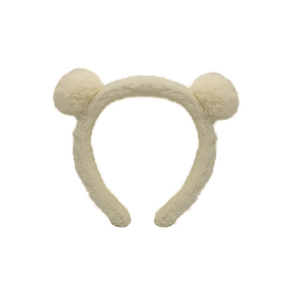 Oreilles d'ours en peluche femme dessin animé cheveux cassés masque de lavage du visage spécial coiffure cravate