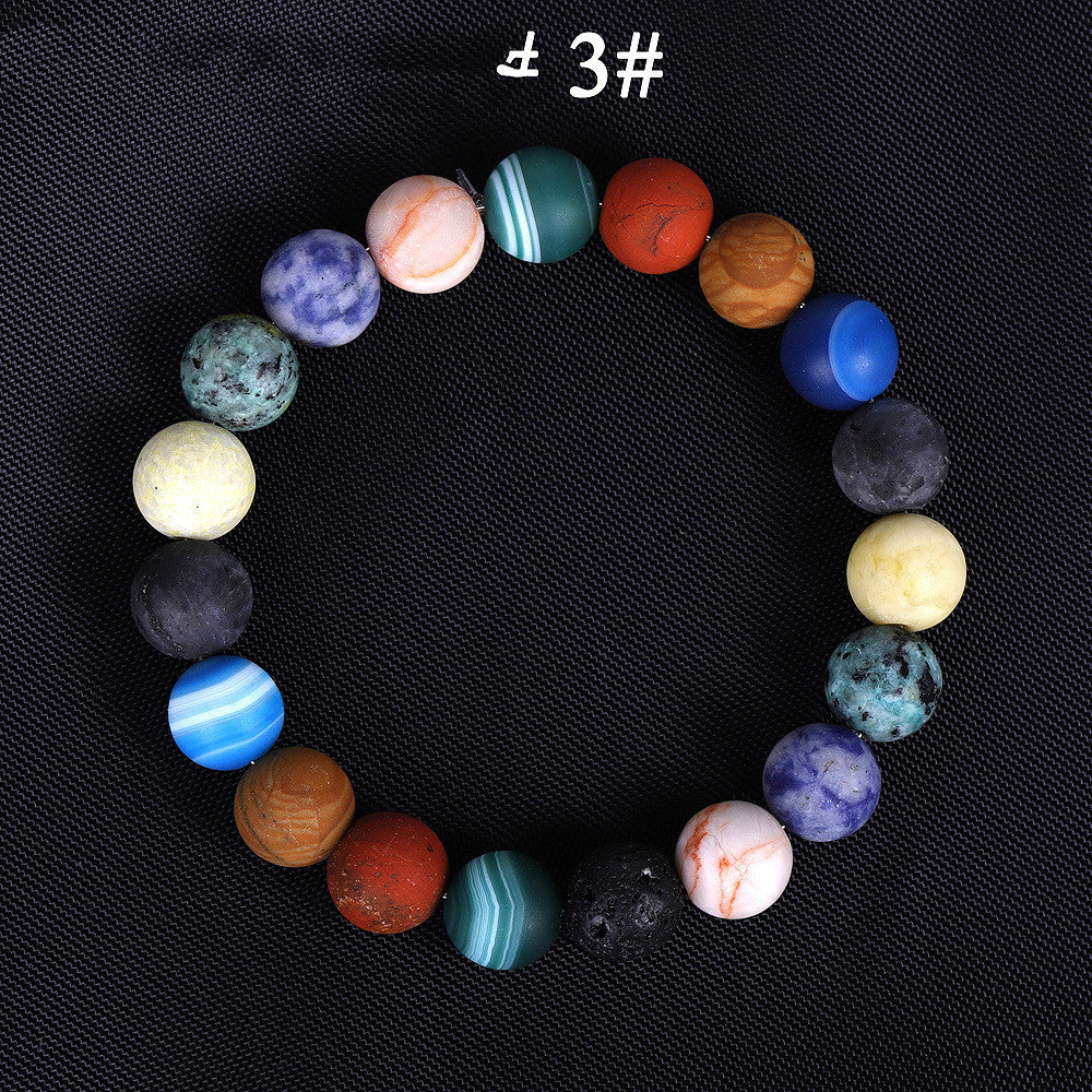 Solsystemet Åtta Sten Planet Armband Planeter Natursten Mala Pärla Strand Armband För Män Kvinnor Handgjort Universum Sol Chakra Armband Smycken