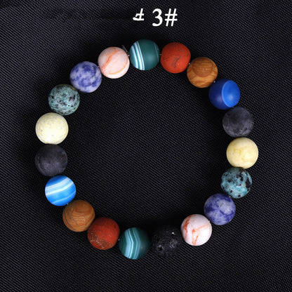 Solsystemet Åtta Sten Planet Armband Planeter Natursten Mala Pärla Strand Armband För Män Kvinnor Handgjort Universum Sol Chakra Armband Smycken